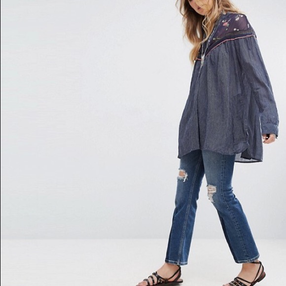 NEW FREE PEOPLE M L HEARTS COLORS SWING TOP BLOUSE - Picture 8 of 8